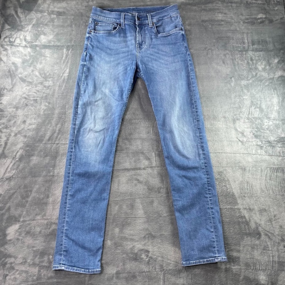 7 For All Mankind Slimmy Jeans Mens 29 Fits 30x33 Straight Leg Stretch Denim‎